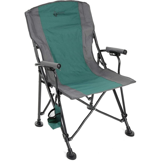 ARROWHEAD OUTDOOR Heavy-Duty Solid Hard-Arm High-Back Folding Camping Quad Chair Cup Holder Included w//Side Pouch USA-Based Support Supports up to 400lbs Heavy-Duty Carrying Bag